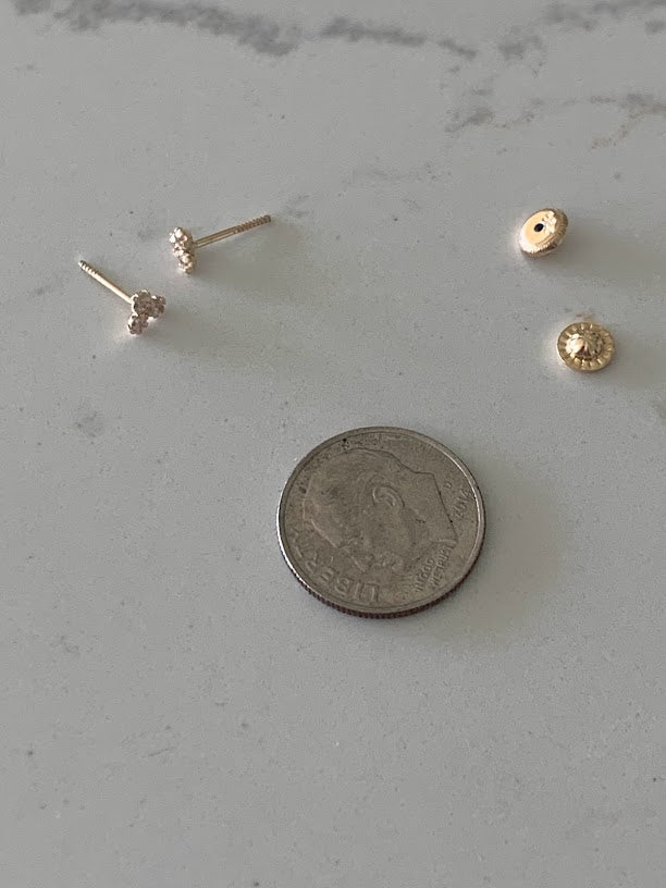 Trinity Stud Earrings in 14K Gold