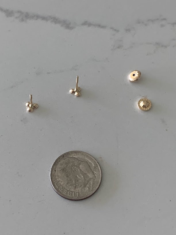 Trinity Stud Earrings in 14K Gold