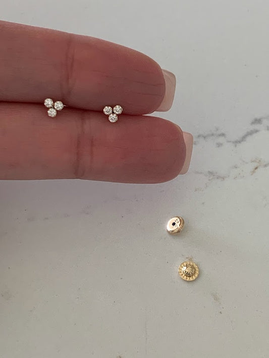 Trinity Stud Earrings in 14K Gold