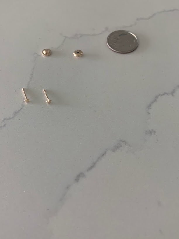 Tiny Star Earrings, 14K Yellow Gold, Star Earrings, Gold Star Charm Earrings, Hypoallergenic Star Stud Earrings with Screw Backs