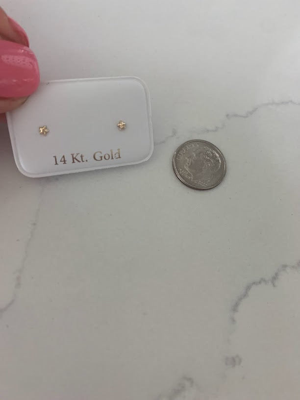 Tiny Star Earrings, 14K Yellow Gold, Star Earrings, Gold Star Charm Earrings, Hypoallergenic Star Stud Earrings with Screw Backs