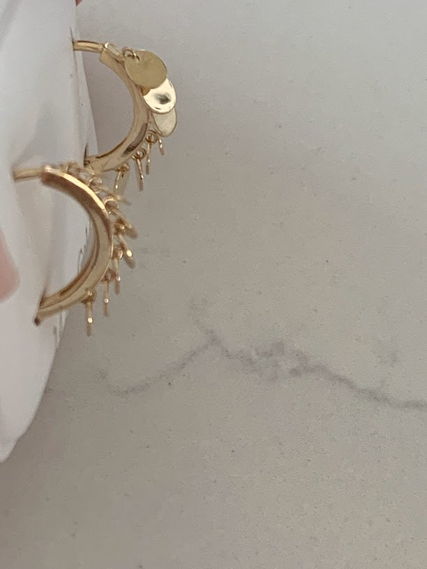 14K Genuine Gold Discs Huggies, Gold Hoops, Everyday Earrings, Dainty Earrings, Yellow Solid Gold Earrings, 12MM Huggies