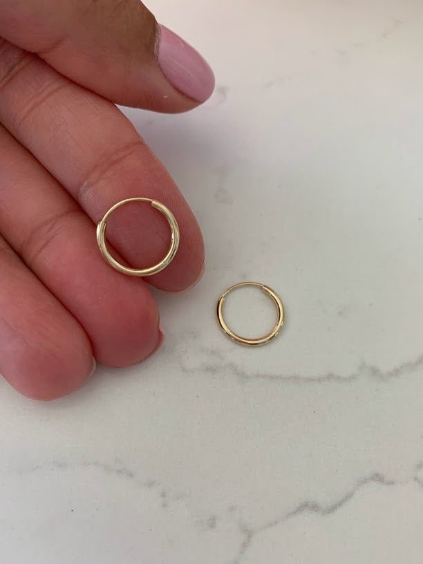 14K Solid Gold 1.5MM Hoops