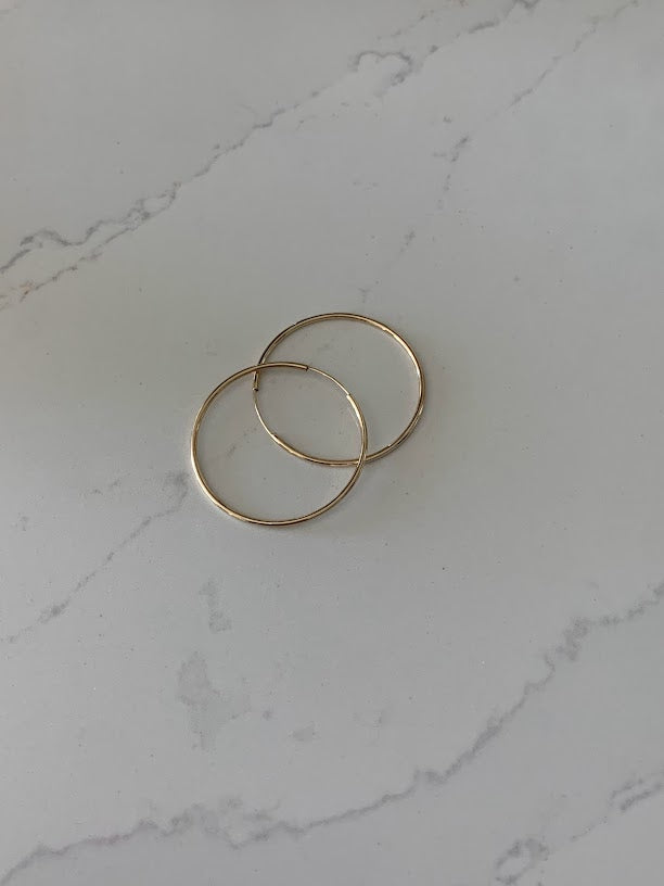 14K Solid Gold 1.5MM Hoops - 40MM in Diameter Hoops