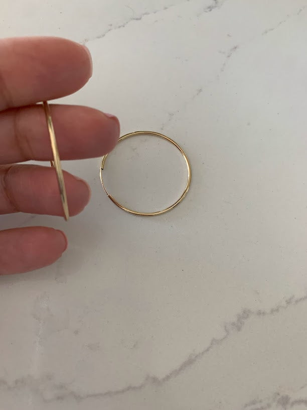 14K Solid Gold 1.5MM Hoops - 40MM in Diameter Hoops