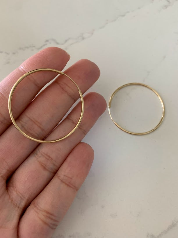 14K Solid Gold 1.5MM Hoops - 40MM in Diameter Hoops