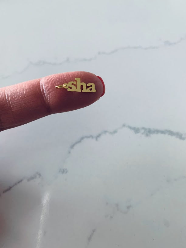 4MM 14K Solid Gold Name| Word Pendant | Personalized Pendant | Personalized Name Charm