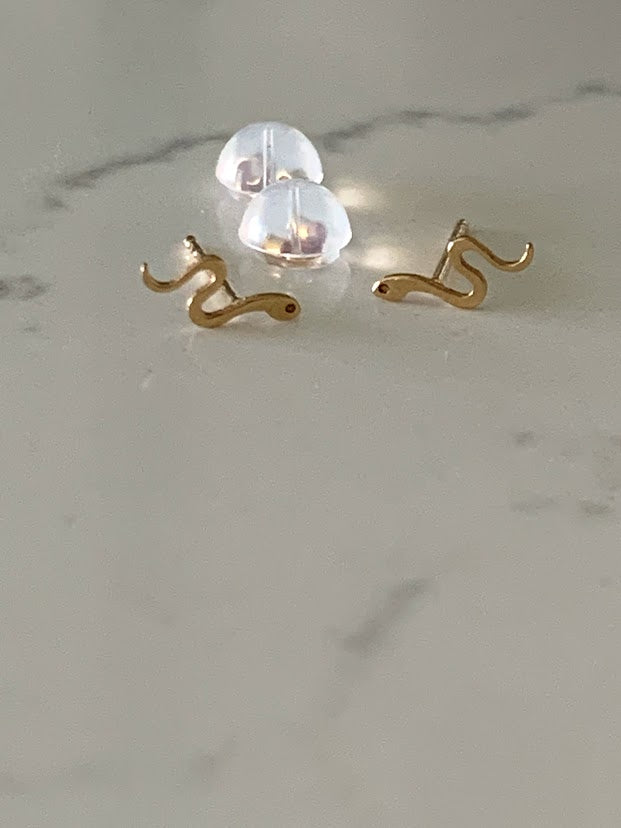 14K Gold Snake Earrings, Dainty Sneak Earrings, Tiny Sneak Earrings, Snake Stud Earrings, Women Earrings, Solid Gold Earrings