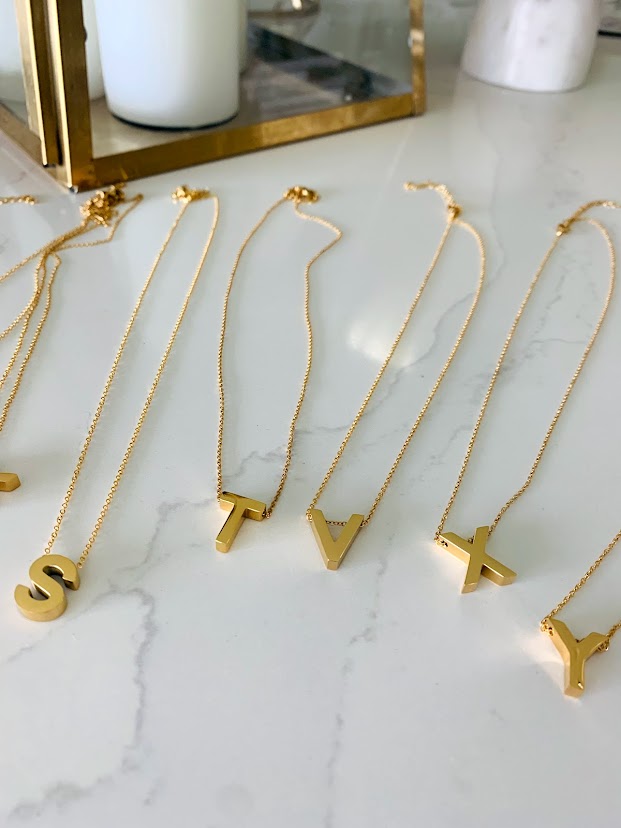 Medium Sized BOLD Initial Necklace | Bold Letter Necklace | Initial Necklace | Alphabet Necklace | Stainless Steel | Stainless Steel Initial