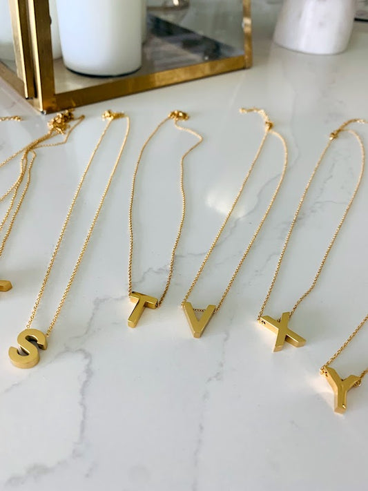 Medium Sized BOLD Initial Necklace | Bold Letter Necklace | Initial Necklace | Alphabet Necklace | Stainless Steel | Stainless Steel Initial