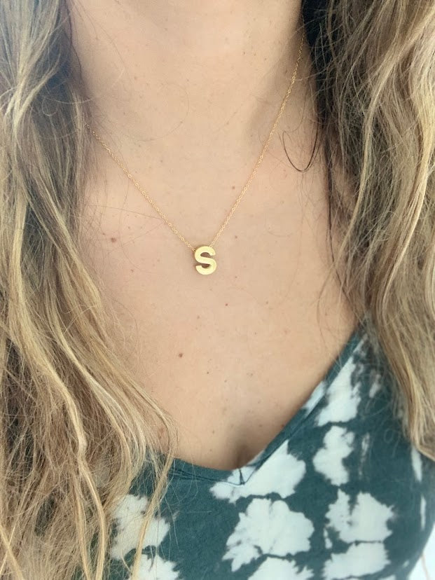 Medium Sized BOLD Initial Necklace | Bold Letter Necklace | Initial Necklace | Alphabet Necklace | Stainless Steel | Stainless Steel Initial