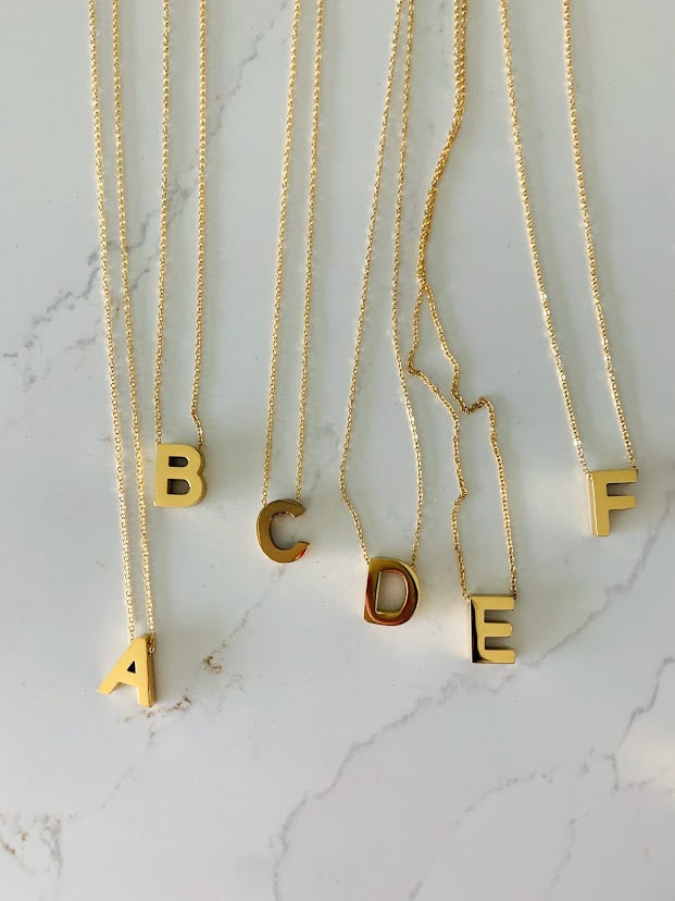Medium Sized BOLD Initial Necklace | Bold Letter Necklace | Initial Necklace | Alphabet Necklace | Stainless Steel | Stainless Steel Initial