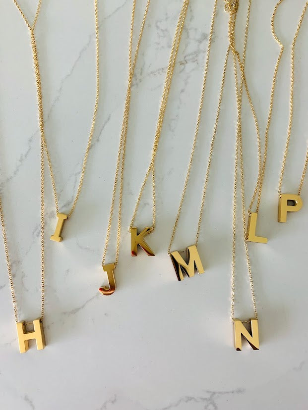 Medium Sized BOLD Initial Necklace | Bold Letter Necklace | Initial Necklace | Alphabet Necklace | Stainless Steel | Stainless Steel Initial