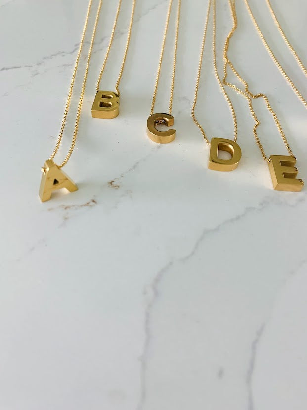Medium Sized BOLD Initial Necklace | Bold Letter Necklace | Initial Necklace | Alphabet Necklace | Stainless Steel | Stainless Steel Initial