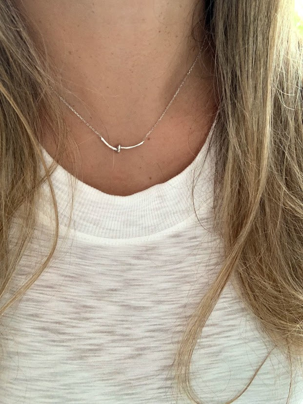 Minimalist Knot Necklace in 925 Sterling Silver