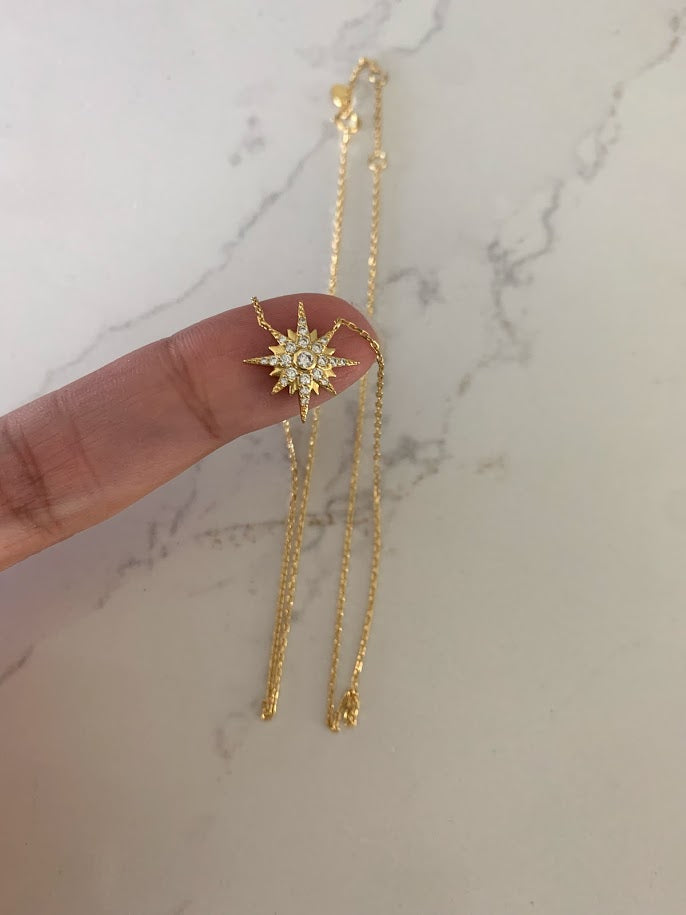 Large Sun Necklace in 925 Sterling Silver