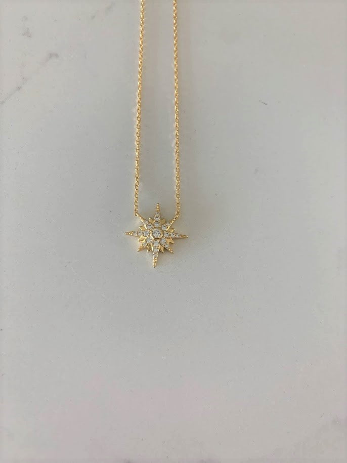 Large Sun Necklace in 925 Sterling Silver
