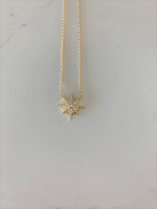 Large Sun Necklace in 925 Sterling Silver