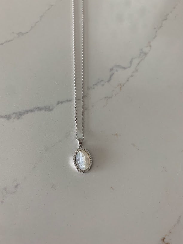 Virgin of the Miraculous Medal Necklace | 925 Sterling Silver | Gold Over Silver | Dainty and Delicate Religious Necklace