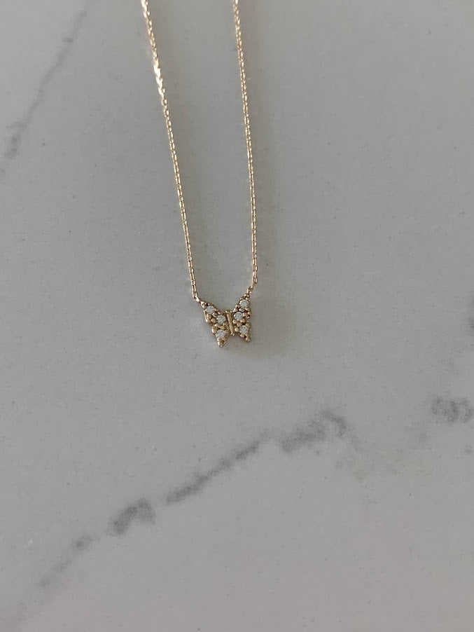 Minimalist Butterfly Necklace | 14K Solid Gold