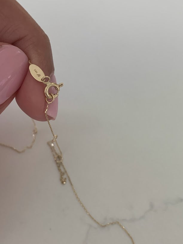 14K Tiny Gold Cluster Necklace, Dainty Gold Necklace, Gold necklace, CZ Necklace, Simple Necklace, Minimalist Necklace, Gifts for her, dainty necklace