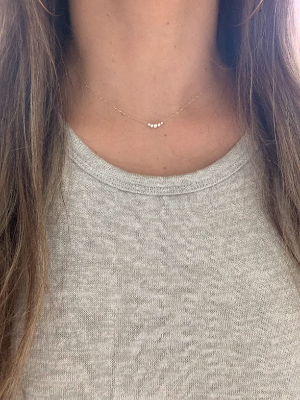 14K Tiny Gold Cluster Necklace, Dainty Gold Necklace, Gold necklace, CZ Necklace, Simple Necklace, Minimalist Necklace, Gifts for her, dainty necklace