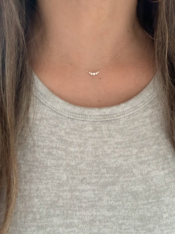 14K Tiny Gold Cluster Necklace, Dainty Gold Necklace, Gold necklace, CZ Necklace, Simple Necklace, Minimalist Necklace, Gifts for her, dainty necklace