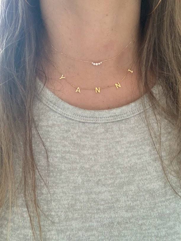14K Tiny Gold Cluster Necklace, Dainty Gold Necklace, Gold necklace, CZ Necklace, Simple Necklace, Minimalist Necklace, Gifts for her, dainty necklace