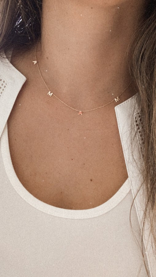 14K Gold MAMA Necklace | Mom Necklace
