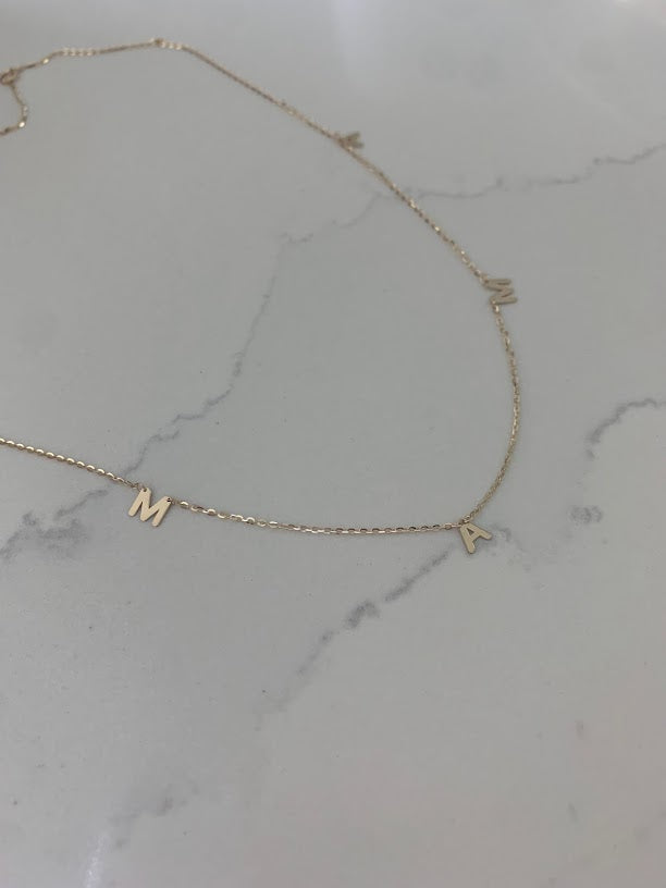 14K Gold MAMA Necklace | Mom Necklace