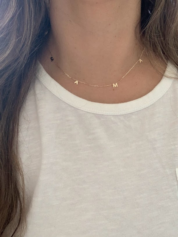 14K Gold MAMA Necklace | Mom Necklace
