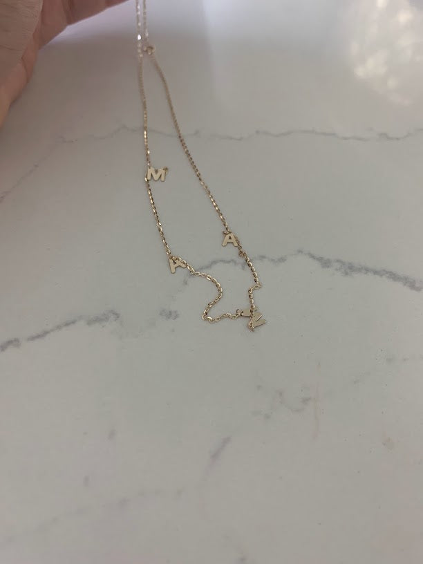14K Gold MAMA Necklace | Mom Necklace