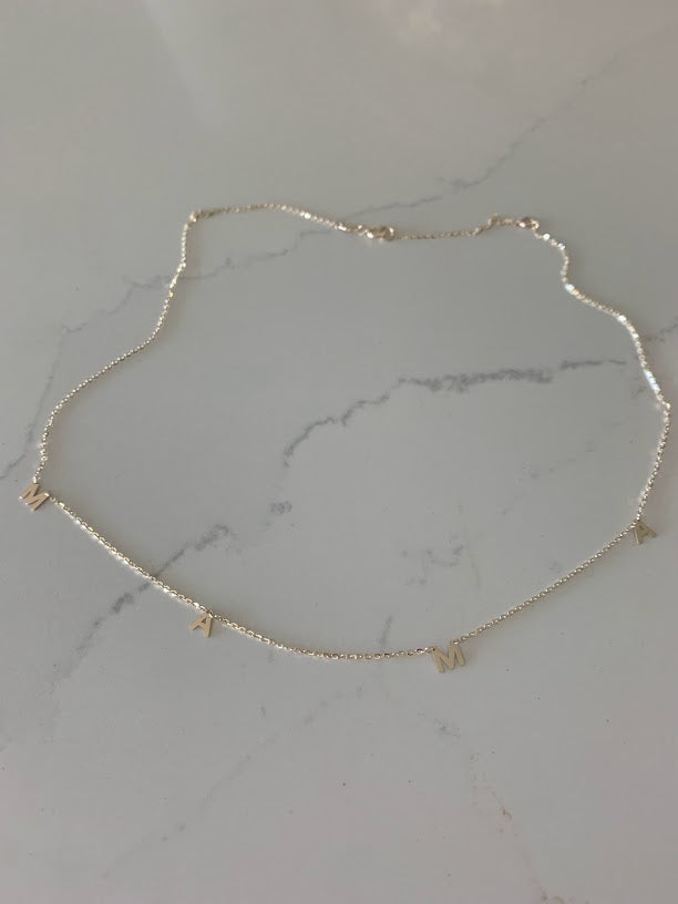 14K Gold MAMA Necklace | Mom Necklace