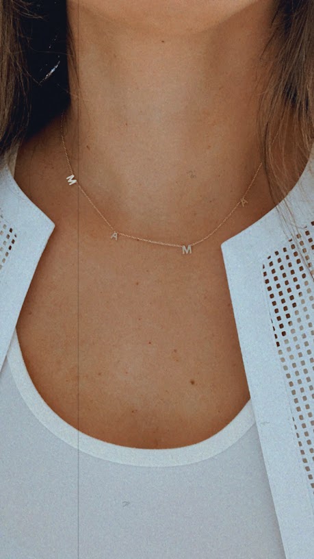 14K Gold MAMA Necklace | Mom Necklace