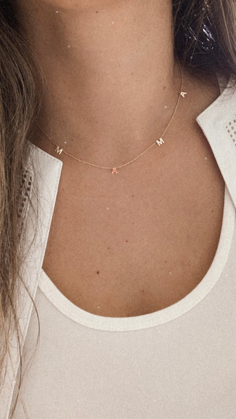 14K Gold MAMA Necklace | Mom Necklace