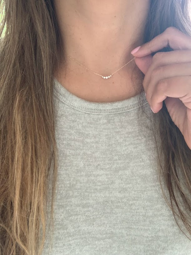 14K Tiny Gold Cluster Necklace, Dainty Gold Necklace, Gold necklace, CZ Necklace, Simple Necklace, Minimalist Necklace, Gifts for her, dainty necklace