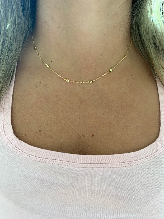 4MM 14K Gold SOLID Stars Necklace | 14K Gold Cable Chain | Layering Gold Chain | SOLID GOLD