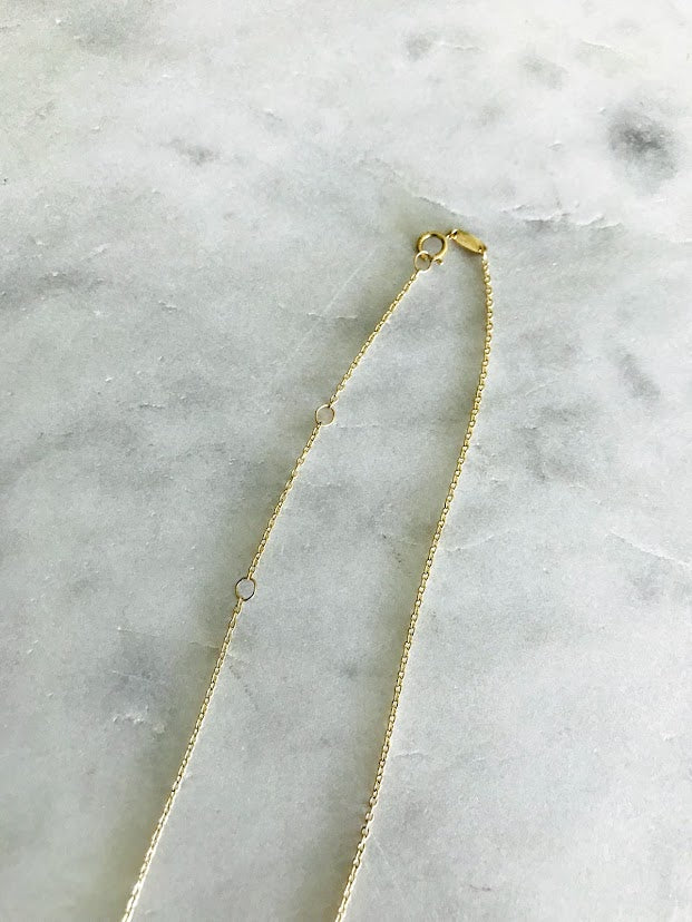 1MM 14K Gold Evil Eye Rolo Chain | 14K Gold Evil Eye Necklace | Layering Gold Chain | SOLID GOLD