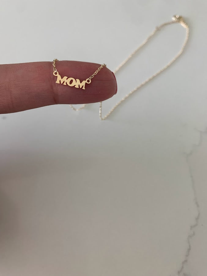 14K Gold Mom Necklace