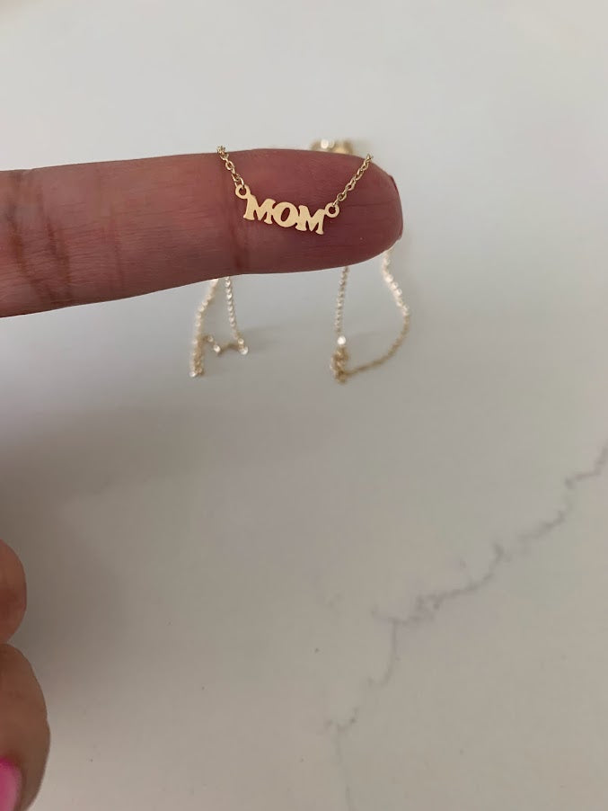 14K Gold Mom Necklace