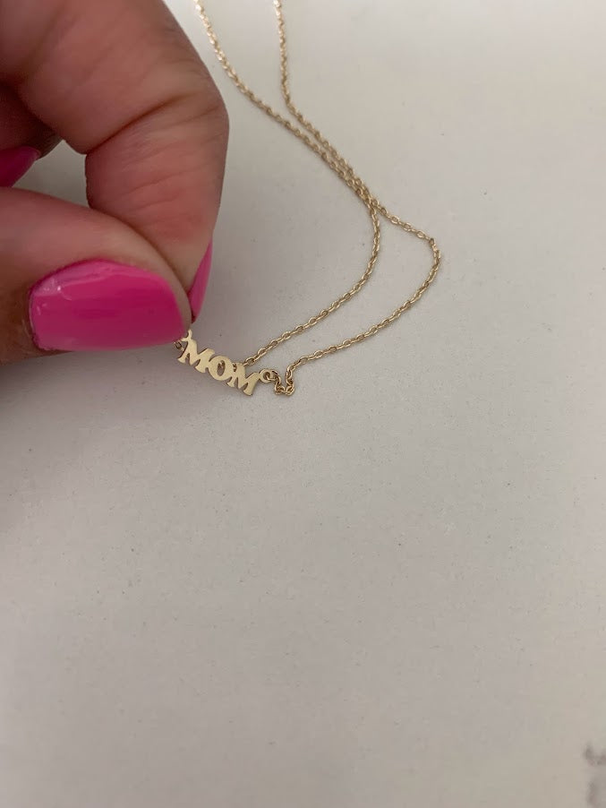 14K Gold Mom Necklace