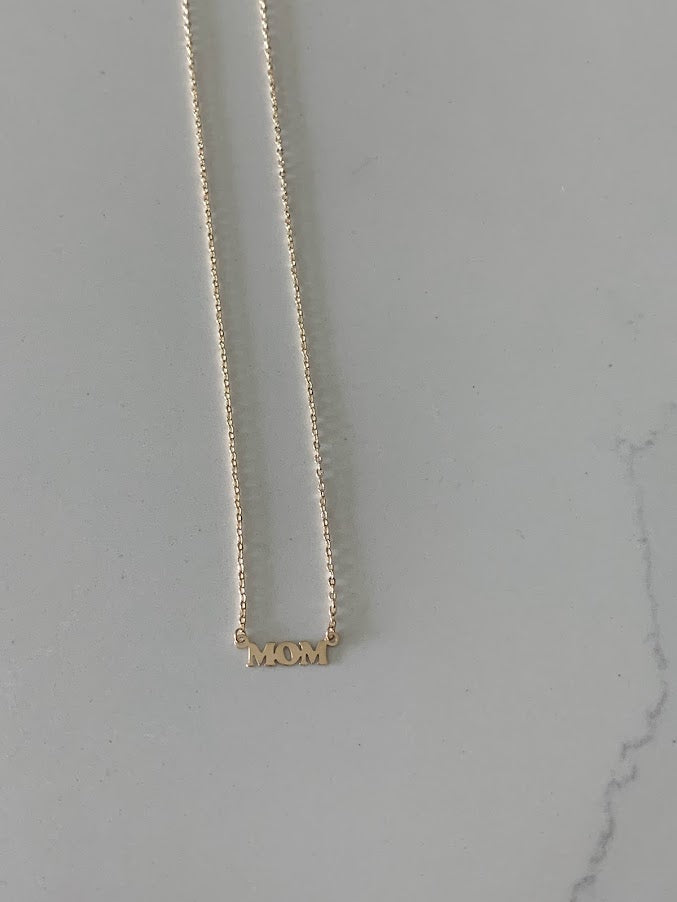 14K Gold Mom Necklace
