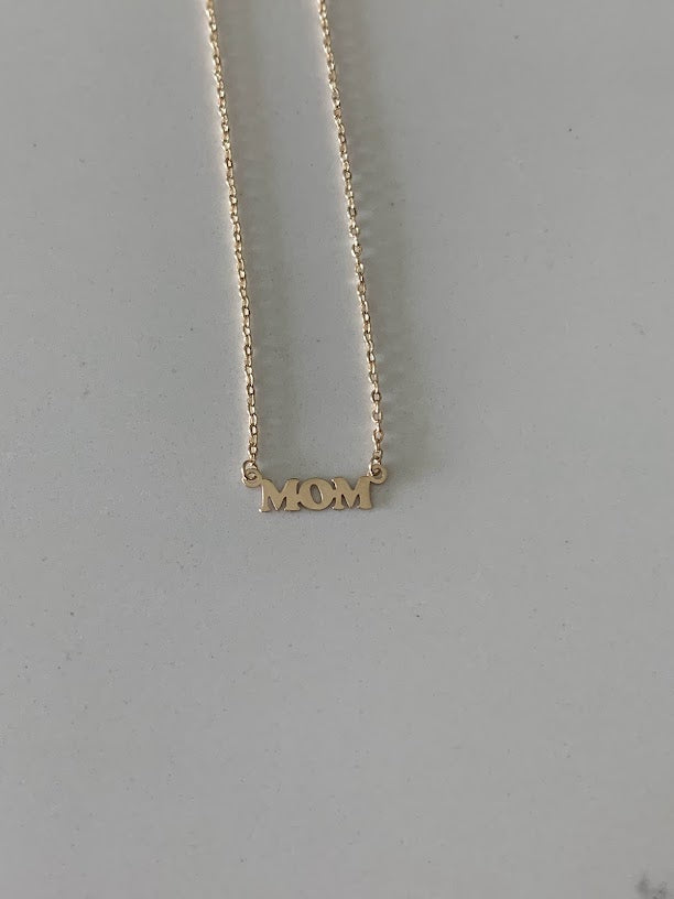 14K Gold Mom Necklace