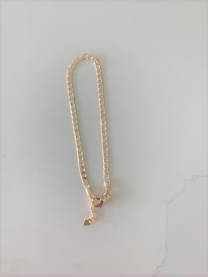 4MM Gold-Filled Cuban Link Anklet | Body Jewelry | Gold Cuban Curb Link