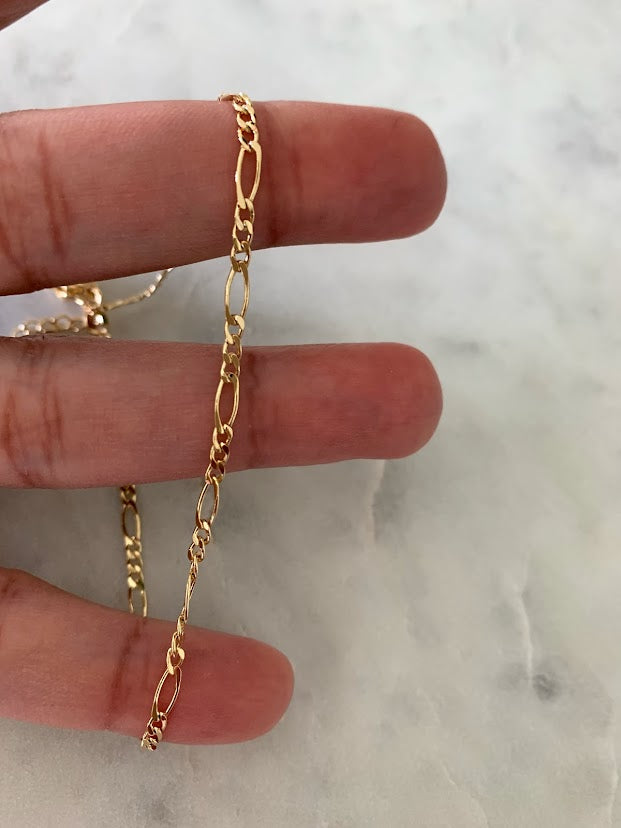 3MM Dainty Figaro Anklet in Gold-filled