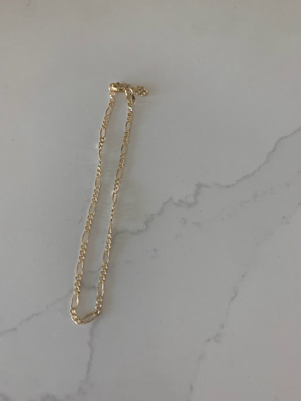 3MM Dainty Figaro Anklet in Gold-filled