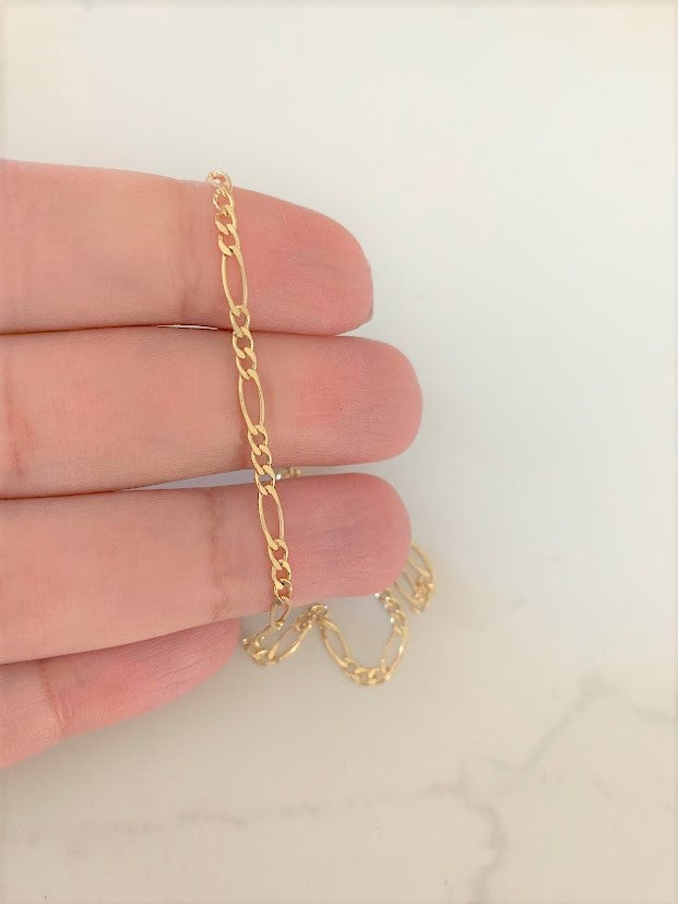 3MM Dainty Figaro Anklet in Gold-filled