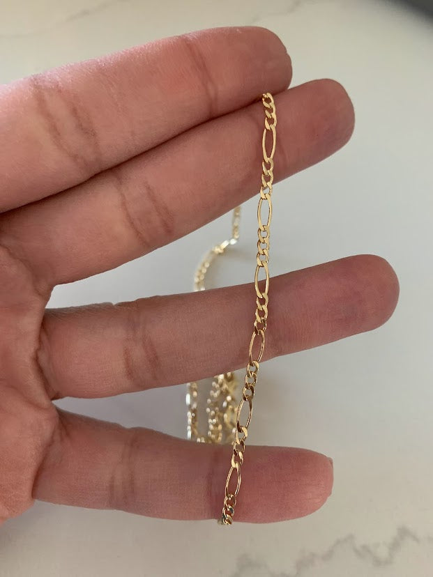 3MM Dainty Figaro Anklet in Gold-filled