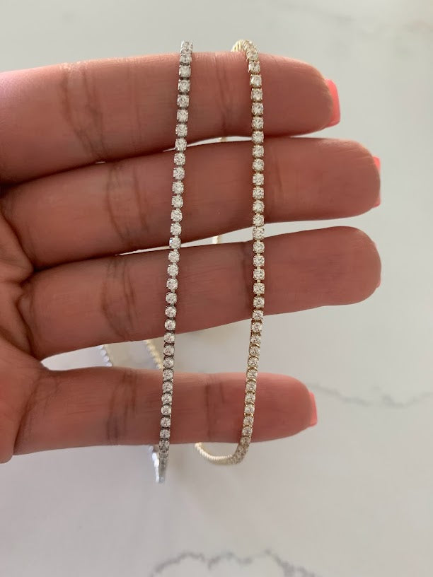 Cubic Zirconia Tennis Bracelet | 14K Gold Filled | 2.2 MM Diamond Tennis Bracelet | Bridal Jewelry | Dainty Minimalist Bracelet