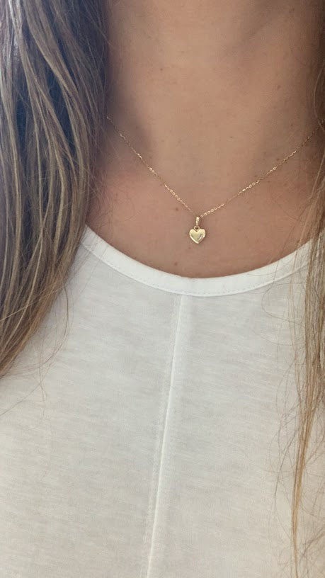 14K Gold Heart Charm | 8MM Puffed Heart Charm | Real Gold Heart Pendant | Love Gift | Gift for Her | Heart Charm | Dainty Pendant